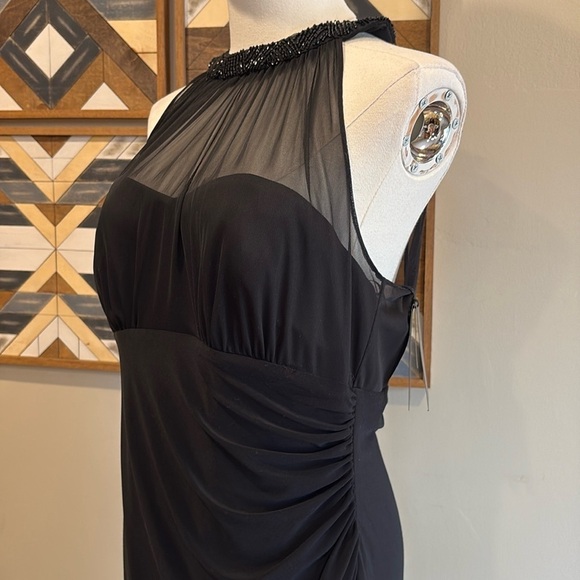 Ralph Lauren Black Label Mesh Beaded Cocktail Dress Black 4 - Picture 5 of 14